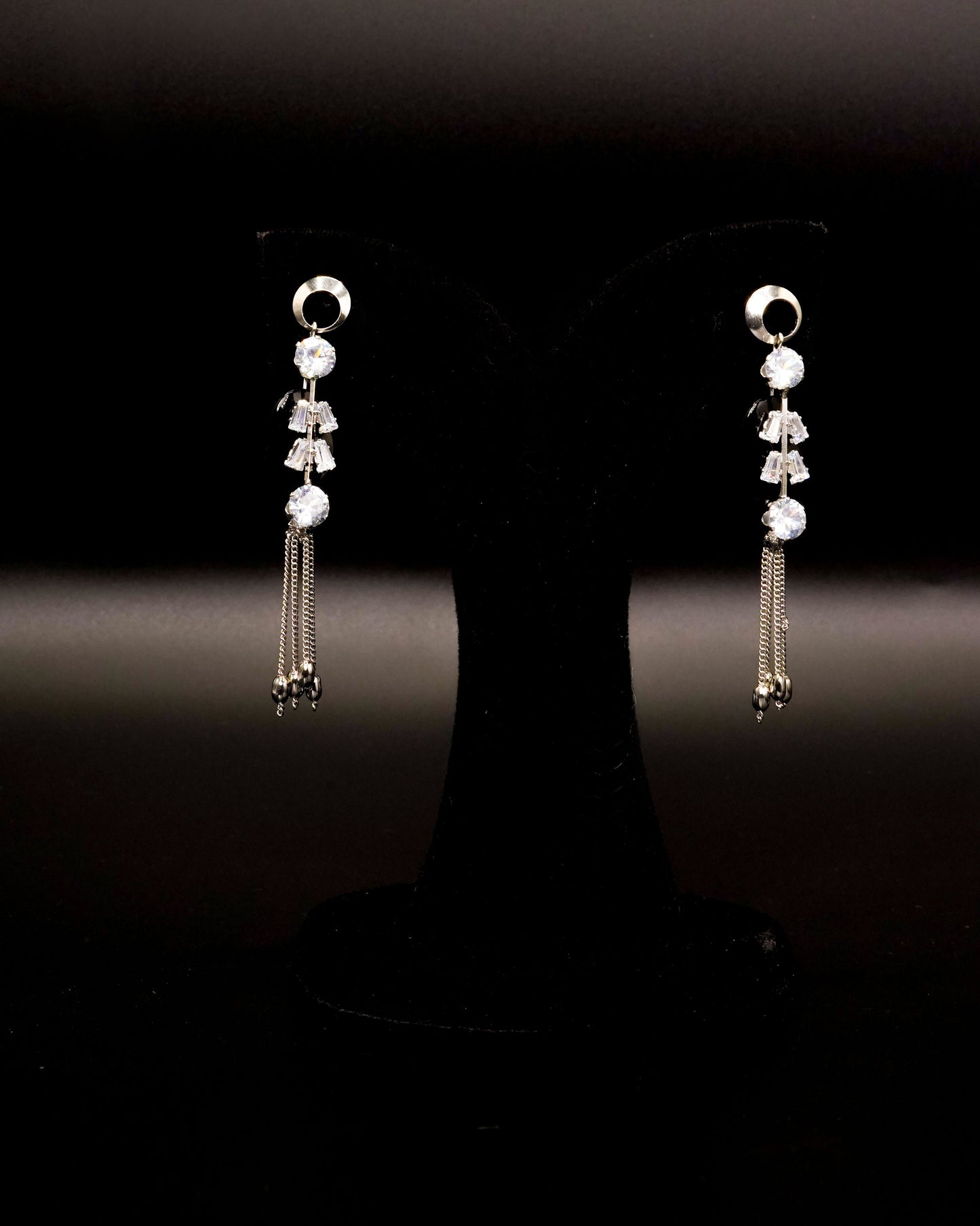 Black Stone Drop Earrings E-14