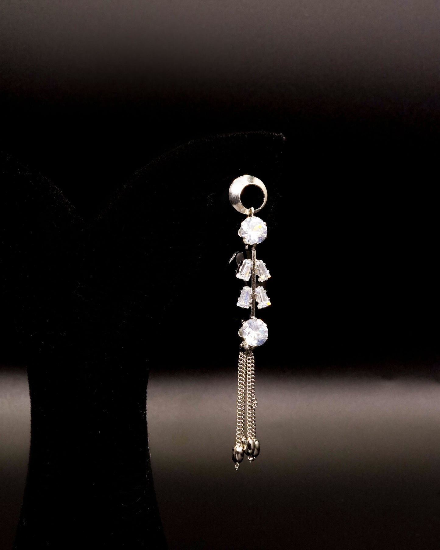 Black Stone Drop Earrings E-14