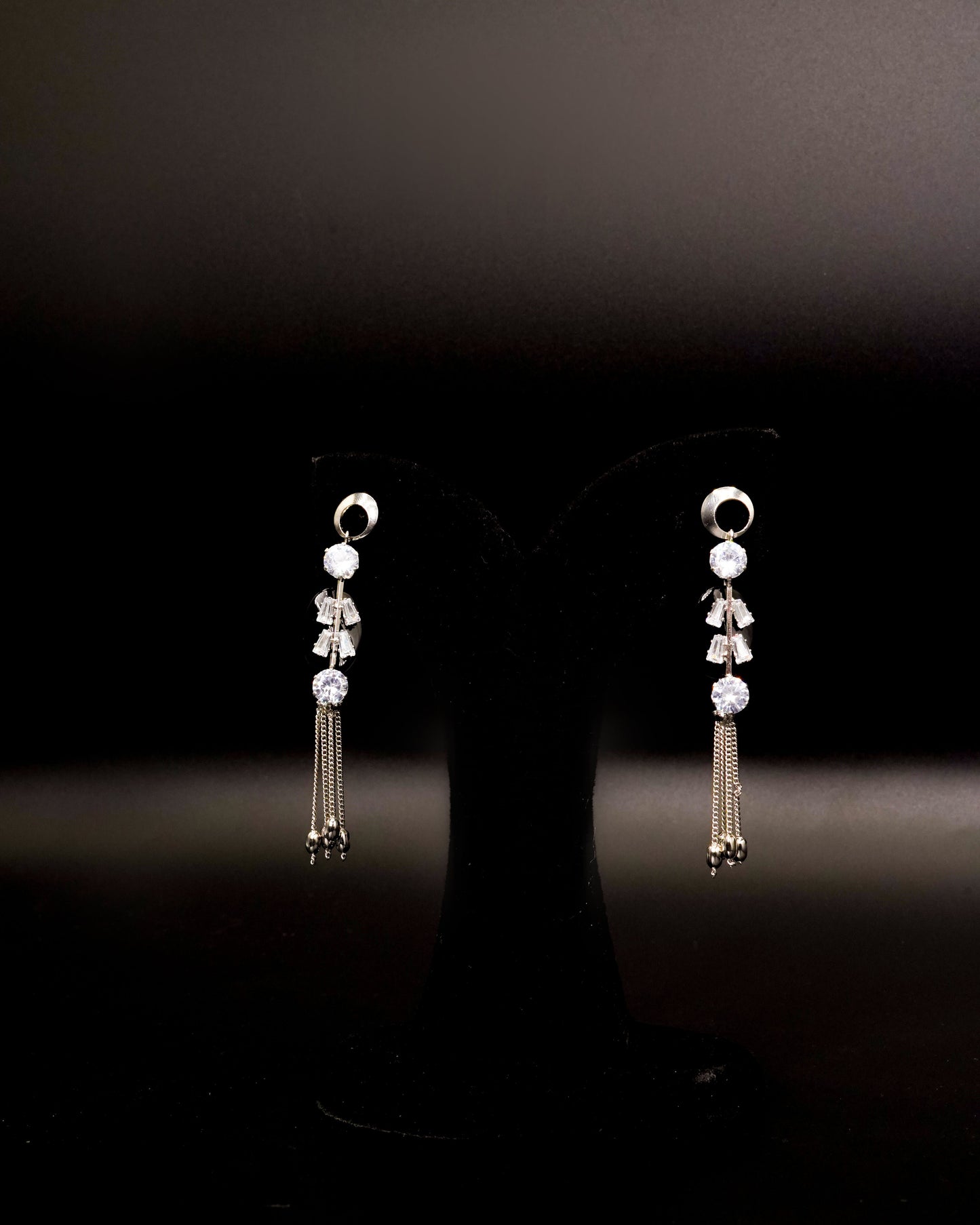 Black Stone Drop Earrings E-14