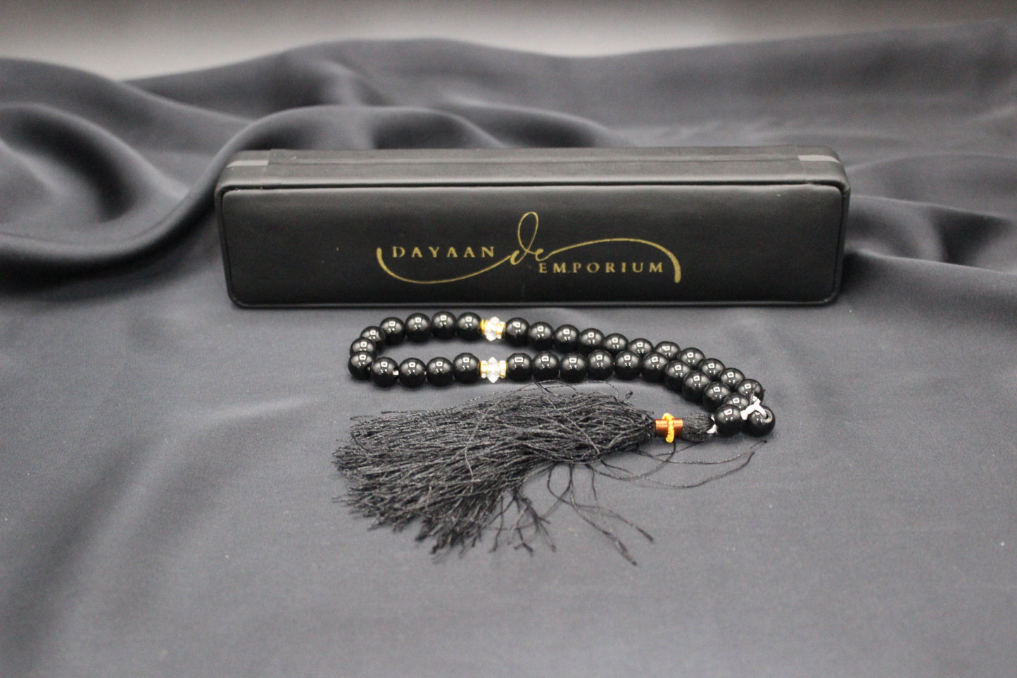 Black Marble Tasbeeh 33 Beads